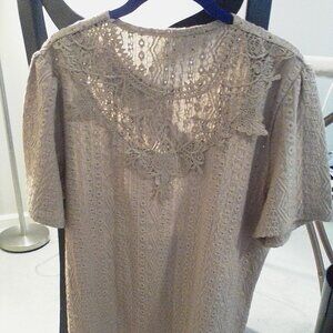 Sheer Knit Short Sleeve Top